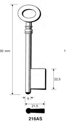 Stahlschlüssel, ungebohrt / Clé en acier, non percée