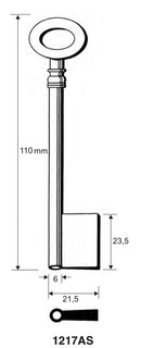 Stahlschlüssel, gebohrt / Clé en acier, percée