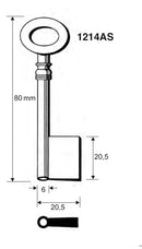 Stahlschlüssel, gebohrt / Clé en acier, percée