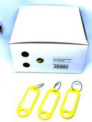 AS-R10.100.03/Schlüsselanhänger Gelb mit Loch und Ring, VE mit 100 Stück