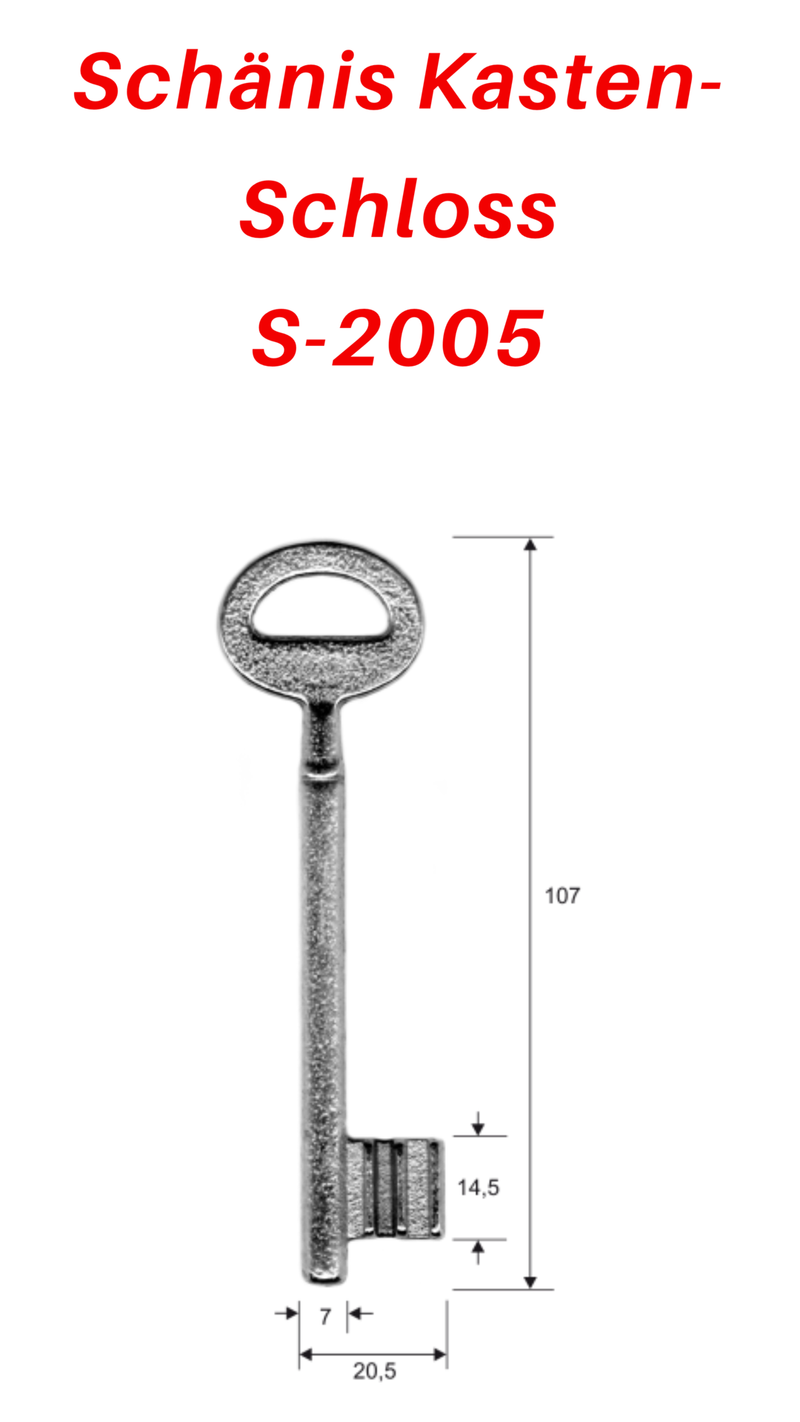 S-2005 Schlüssel zu Schänis Kasten-Schloss, 3 Stück (3 pièce)