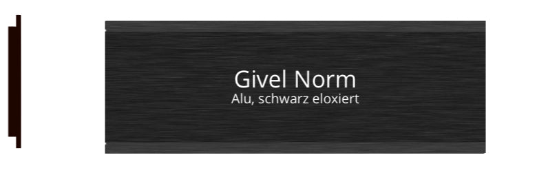 Givel Norm Schwarz (Noir) elox. 80 x 25 mm, A15