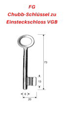 FG Chubb-Schlüssel zu Einsteckschloss VGB, 3 Stück (3 pièce)