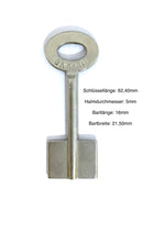 Stahl & Messing Schlüssel, Doppelbart gebohrt