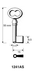 Stahlschlüssel, gebohrt / Clé en acier, percée