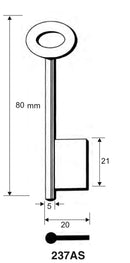Stahlschlüssel, ungebohrt / Clé en acier, non percée